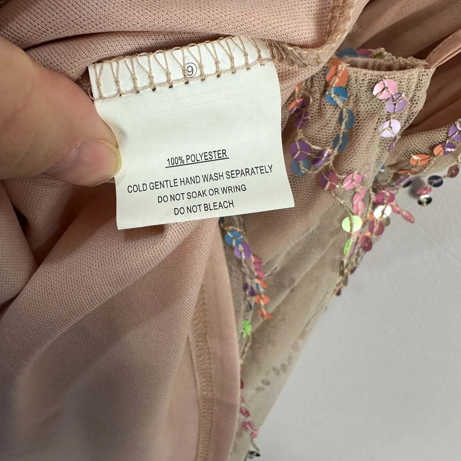 Selfie Leslie Sequin Mini Dress Women XS Nude Mesh Fairy Showgirl Glam Whimsical - Image 5