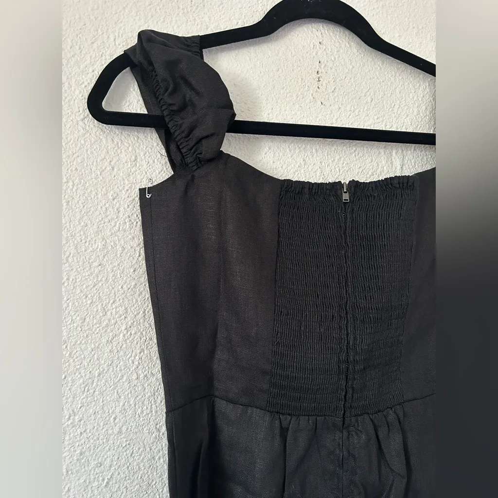 REFORMATION BRIDGTON LINEN DRESS black sz 6 nwot - Image 10