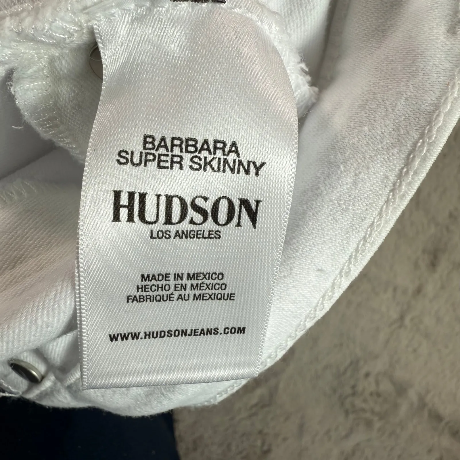 NWT Hudson Barbara Super Skinny White High Waist Jeans Sz 30 Denim Pants‎ School - Image 3