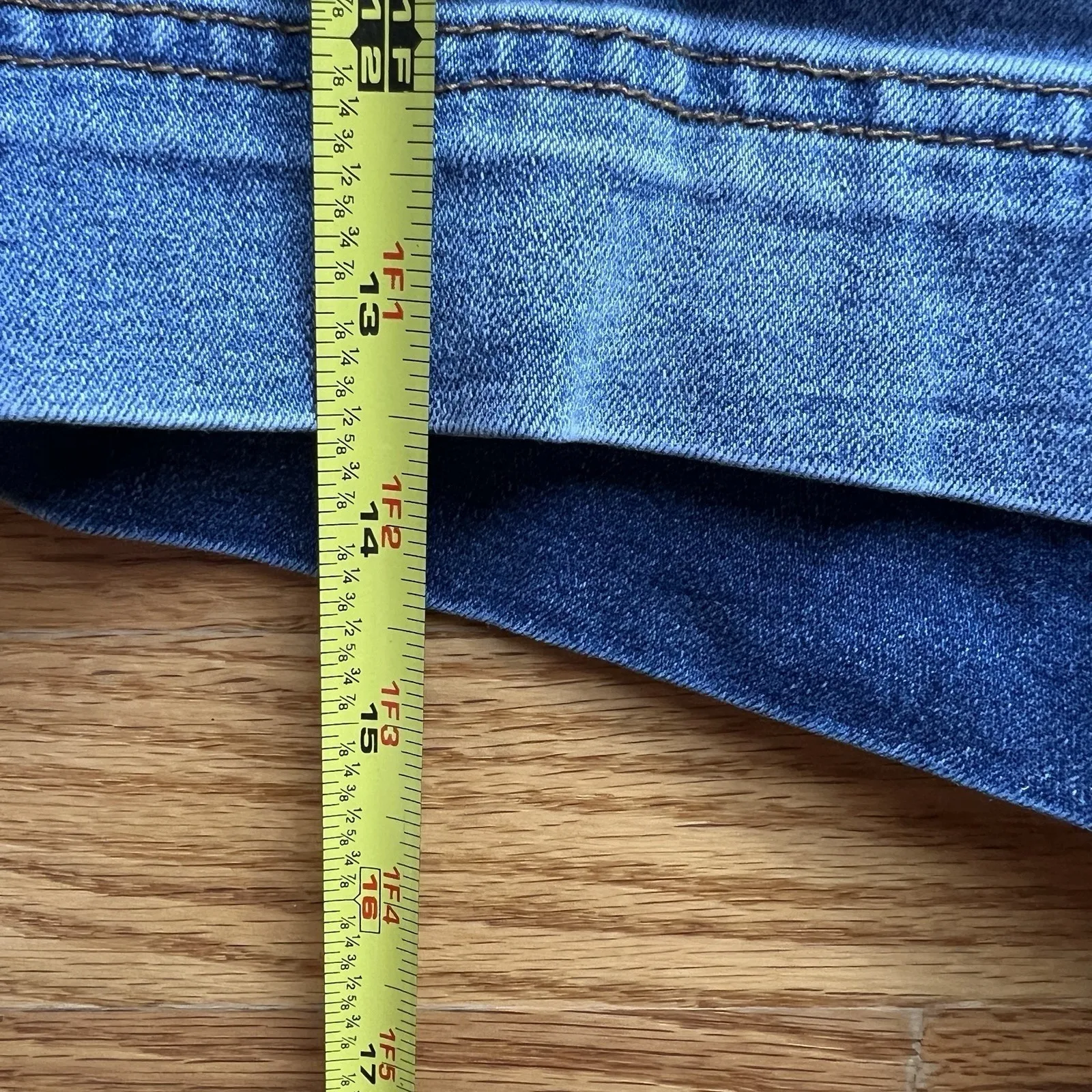 One 5 One Denim Jean Shorts Sz 10 Cargo Pockets‎ Mid Rise Flap Back Pockets - Image 12