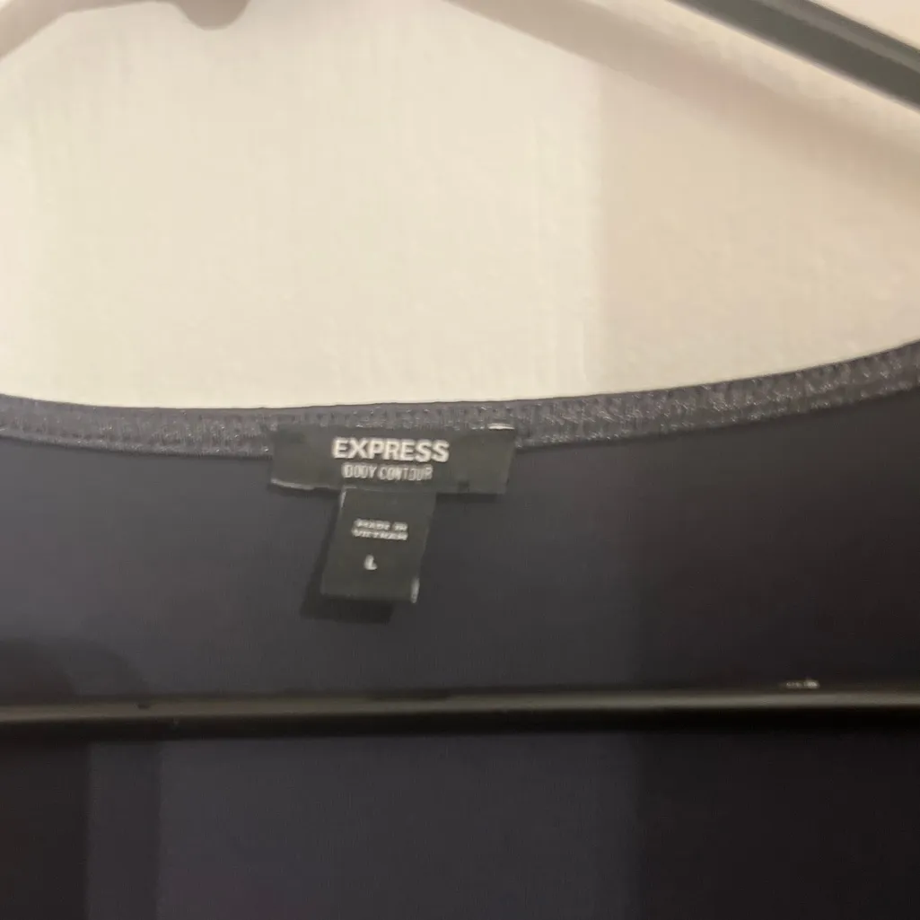 Express Shimmering Black Long Sleeve Bodysuit - Image 3