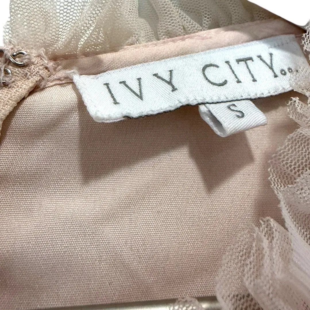 Ivy City Co. Last Songbird Pink Pleated Tulle Dress Size Small - Image 3
