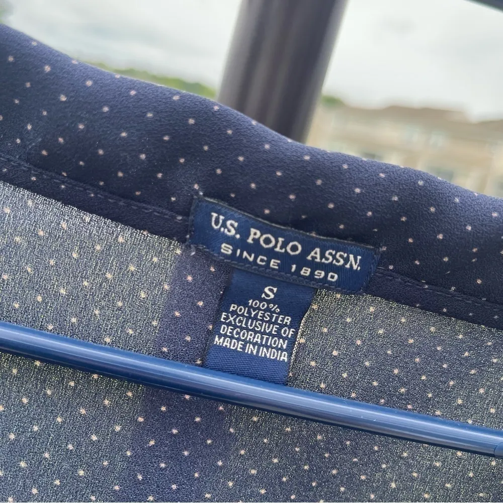 U.S. Polo Assn women’s Navy blue polka dot mini dress​ size small - Image 5