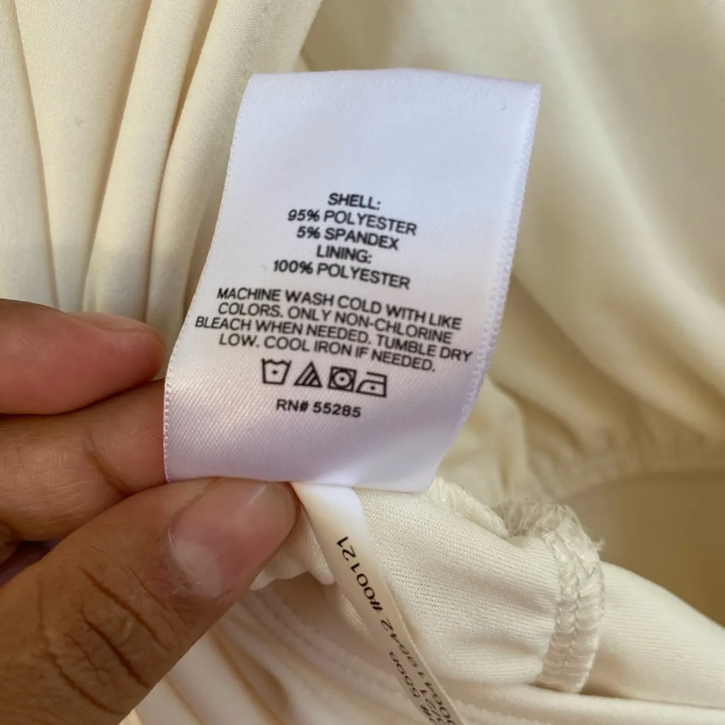 Express Cream Sleeveless Wrap Blouse - Image 7