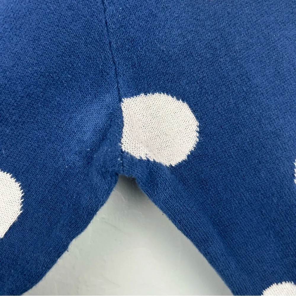 Old Navy blue and white polka dot long sleeve crewneck sweater size small - Image 8