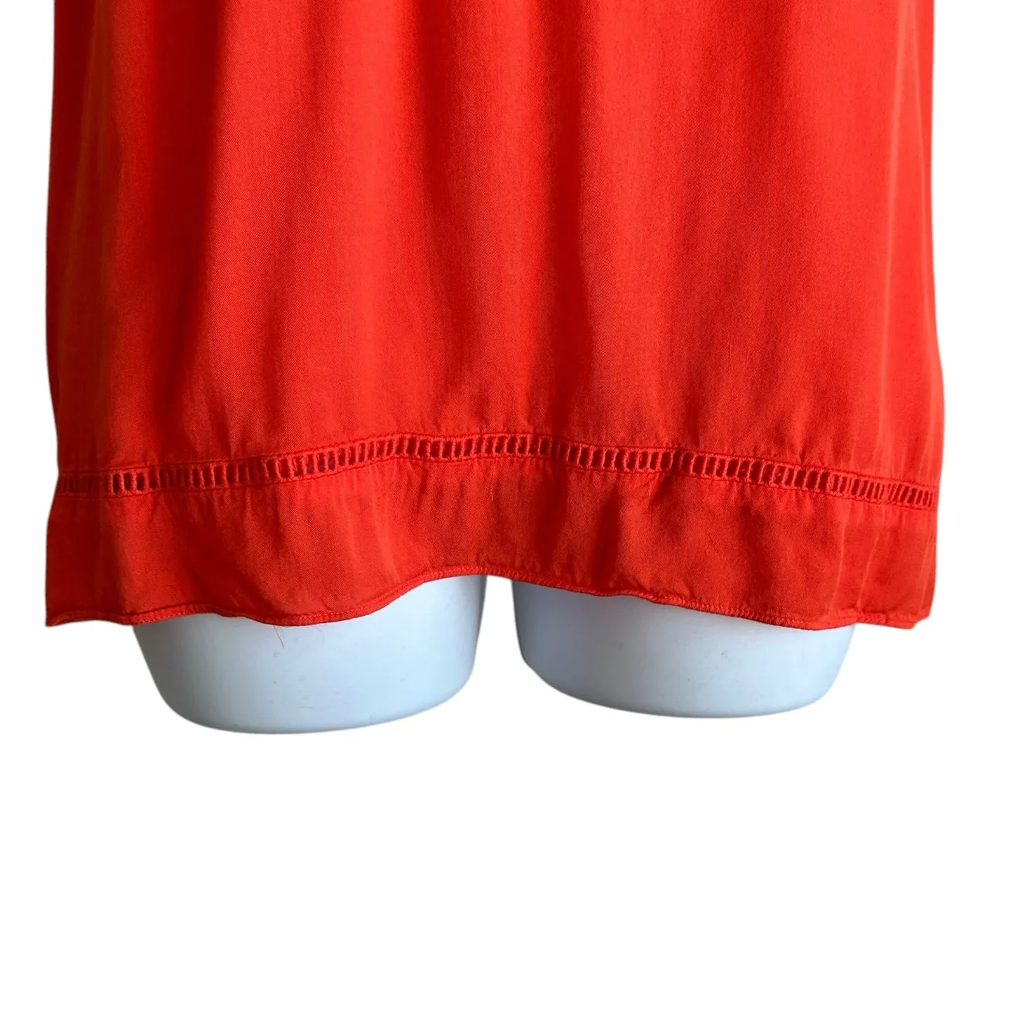 Y2K Gianni Bini Women Tunic Top M Orange Eyelet Inset Flowy Boho Festival Flowy‎ - Image 5