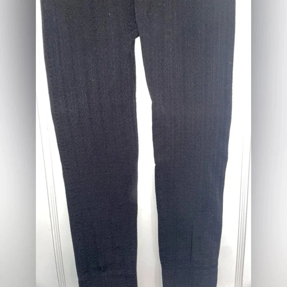 MTLA Kristin Fleece Cable Knit Legging​ Black Size M - Image 6