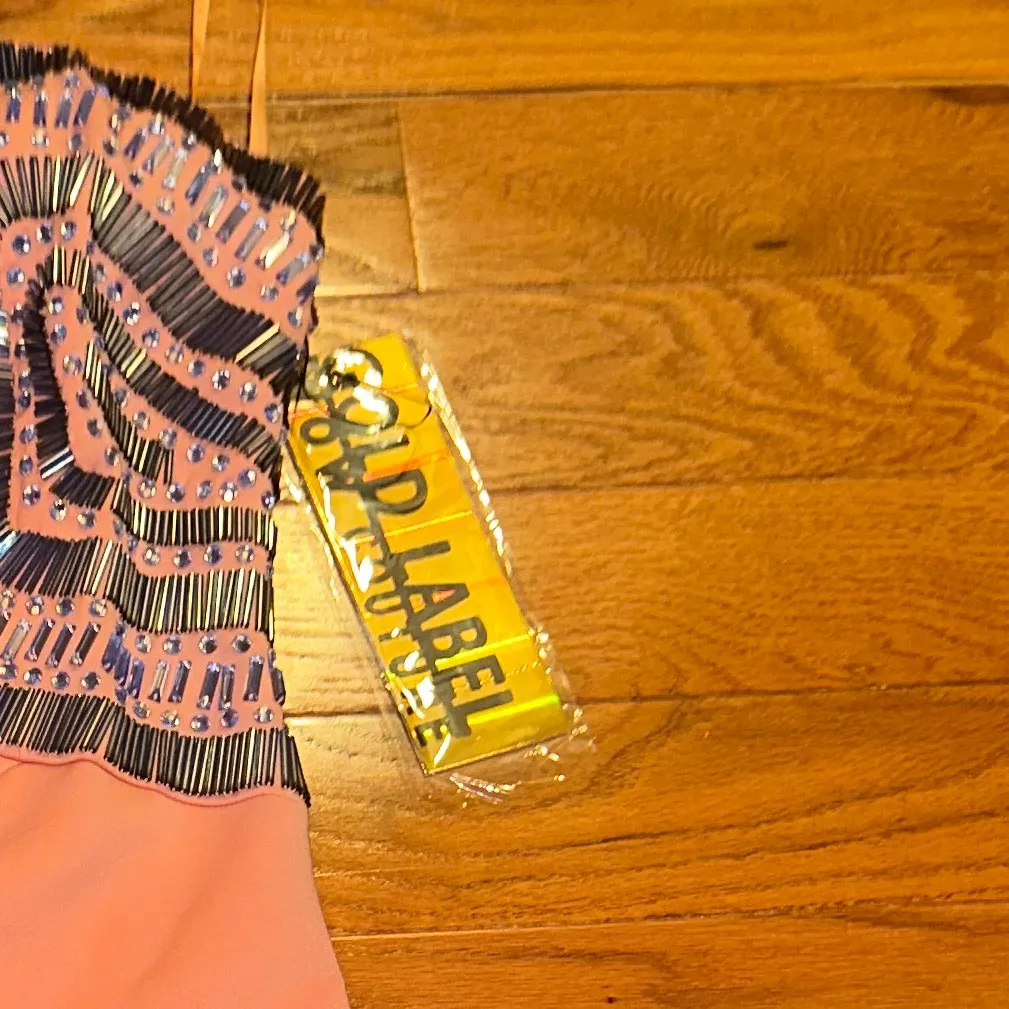 New.!Gold label WOW Couture Dress with Coral and metalic  Accents - Image 2