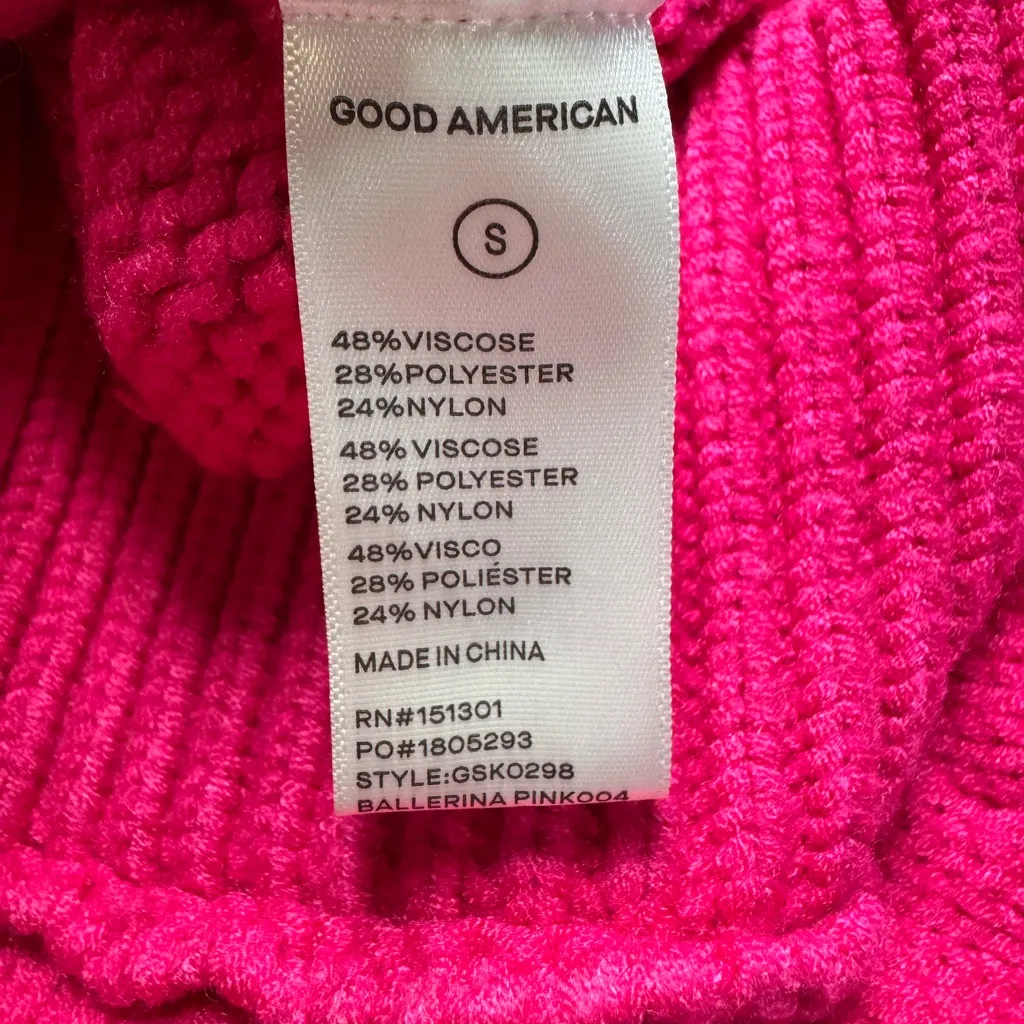 Good American Cropped Mock Neck Sweater - Ballerina Pink- Size Small - Image 4