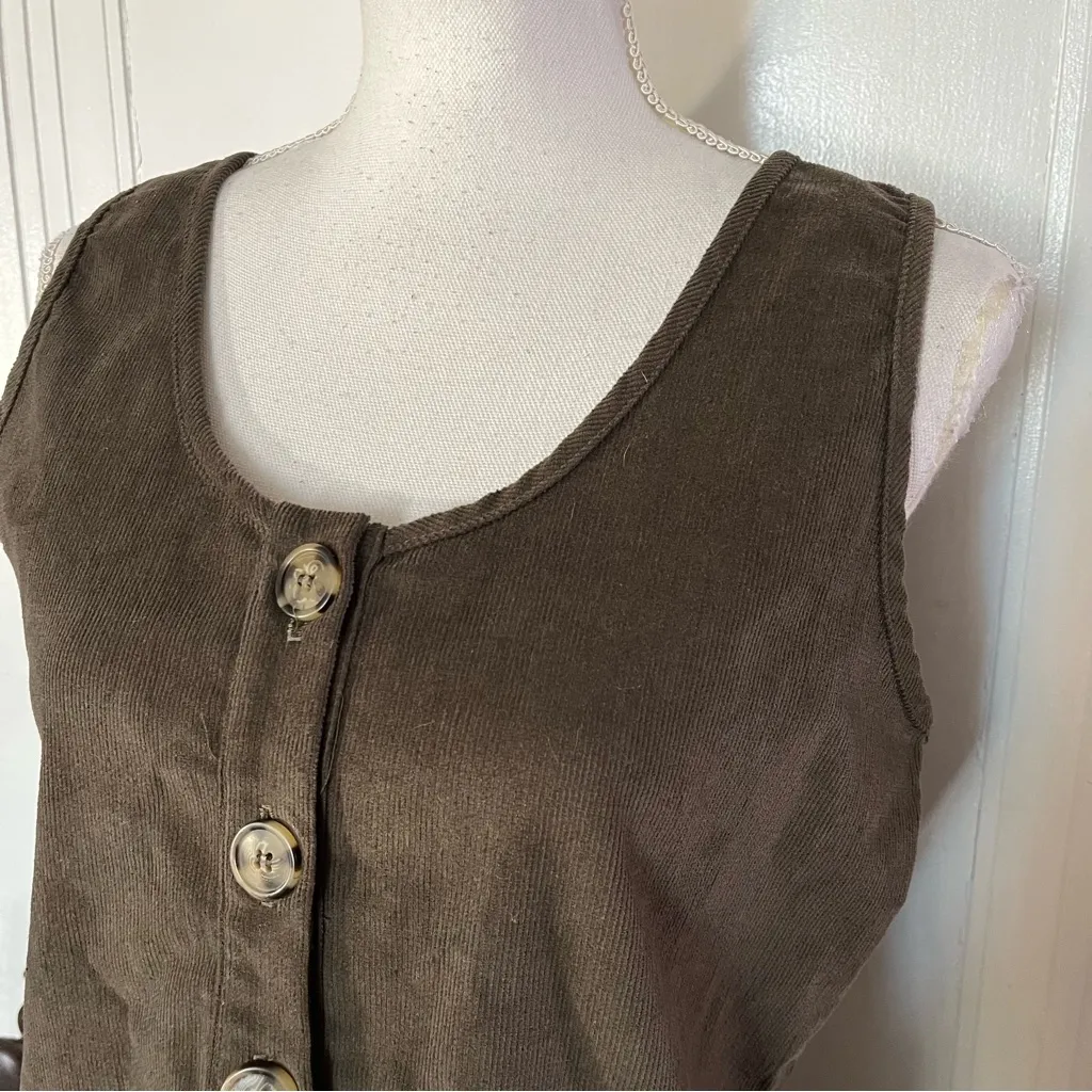 LA Relaxed • NWT Brown Corduroy Button - Image 2