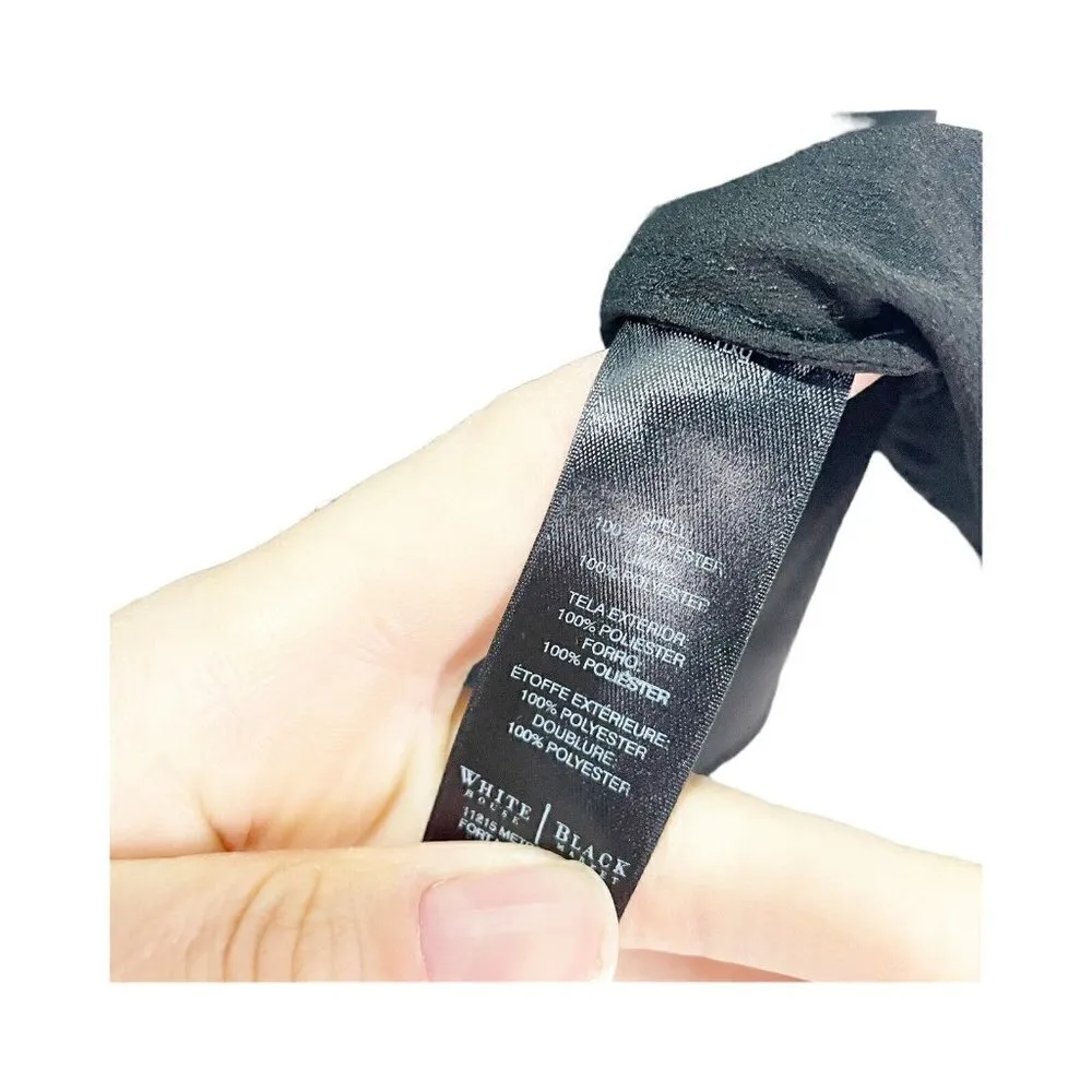 WHITE HOUSE BLACK MARKET Black High-Low Tunic Asymmetrical Hem Roll Tab Sleeve 8 - Image 4