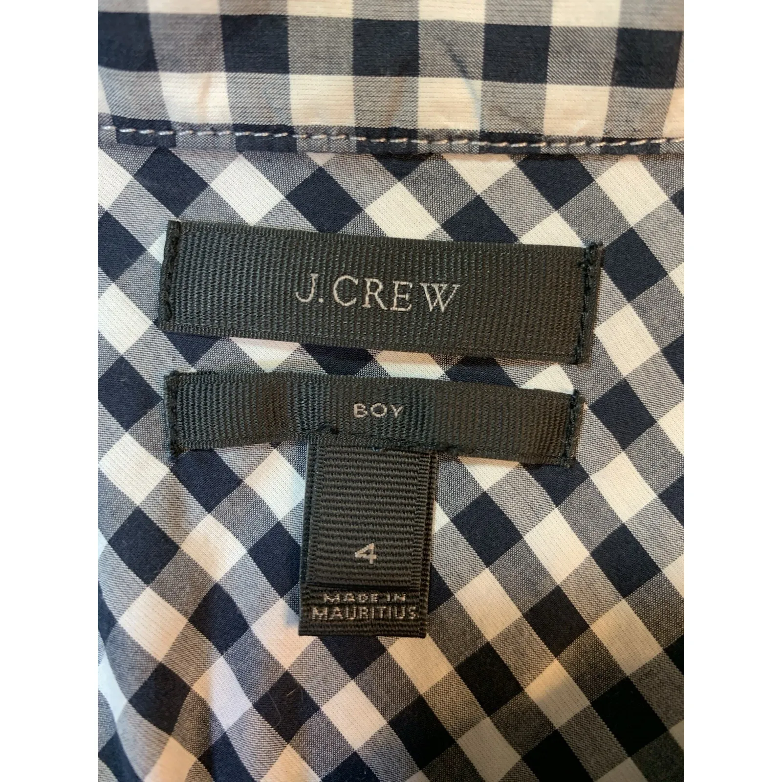 J Crew Gingham Shirt Women 4 Check Blue White Classic‎ Preppy Church School - Image 5