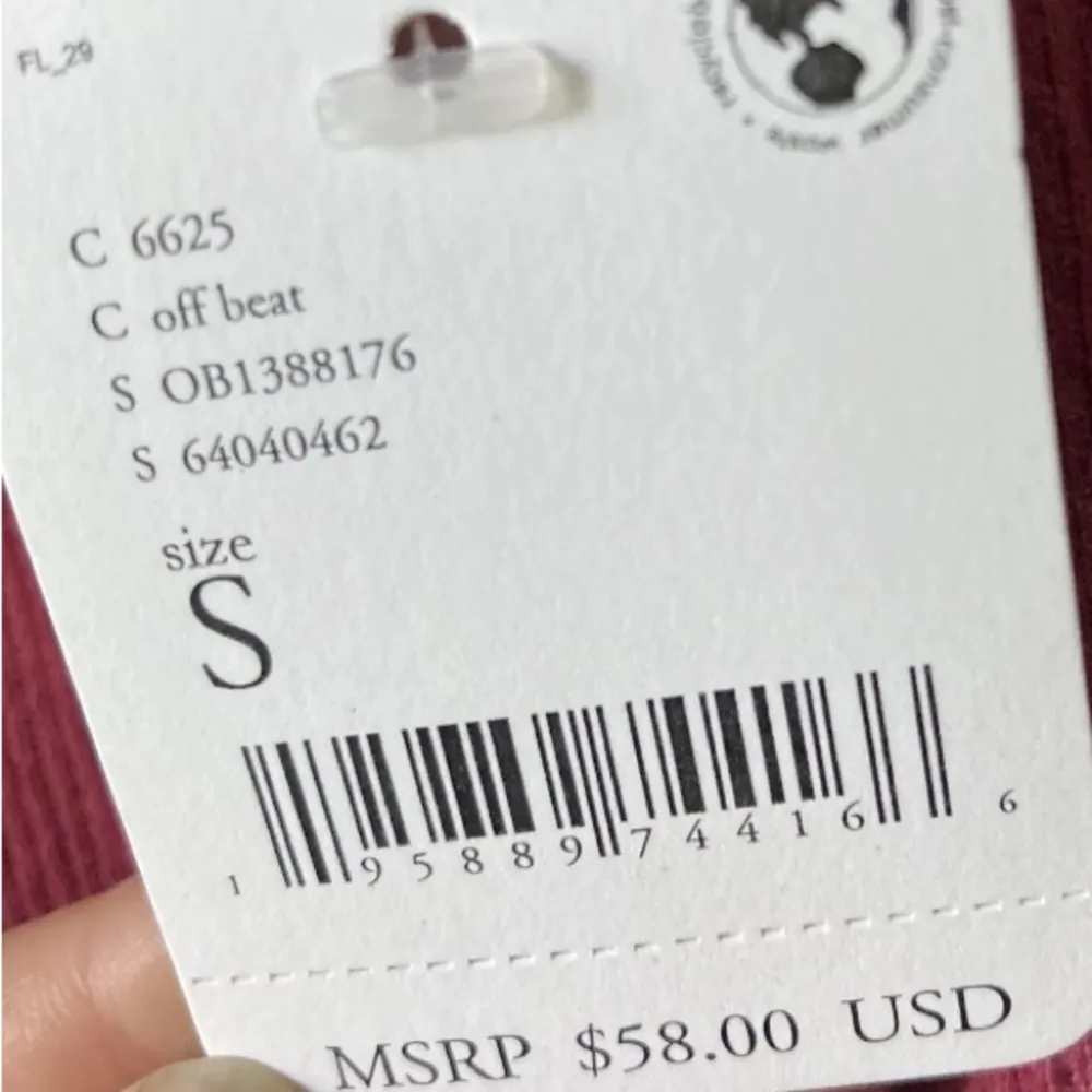 NWT Free People We The Free JOJO Long Sleeve Mock Neck knit Top Size S Burgundy - Image 6