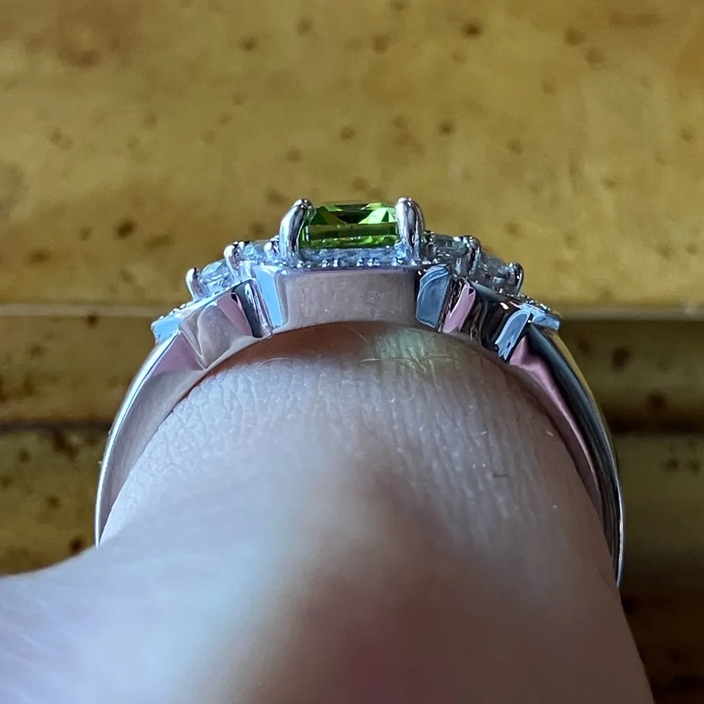 Natural Peridot Sterling Silver Ring Size 8.75 - Image 2