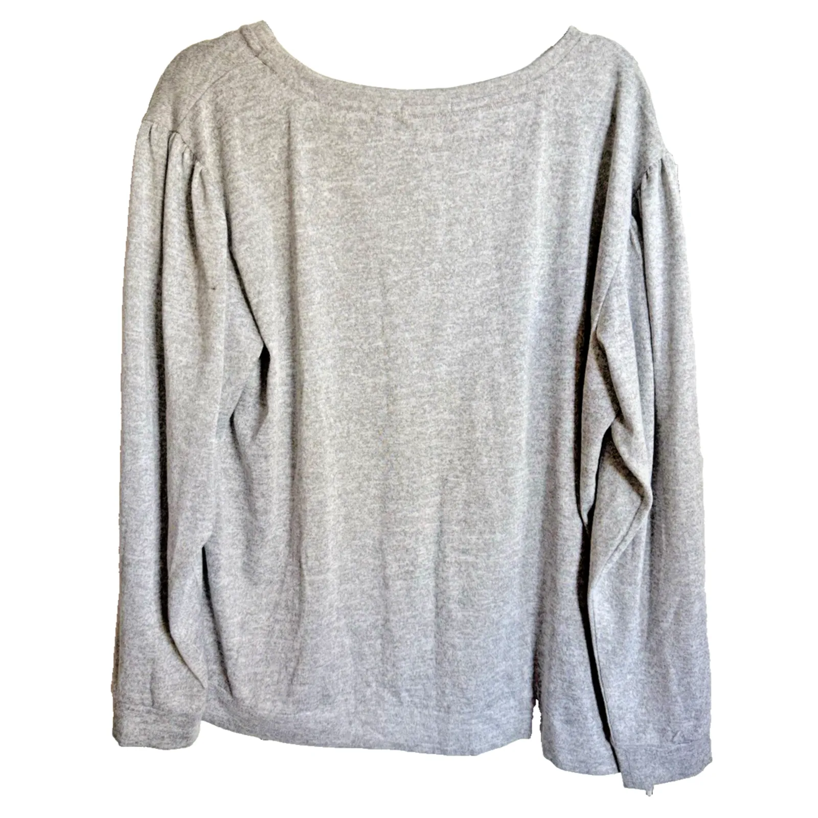 One World Womens‎ Top XL Gray Beaded Bling Candy Canes Bow Holiday Blouse - Image 7