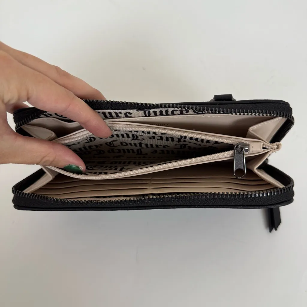 Juicy Couture Black Zip Wallet Rhinestones - Image 6