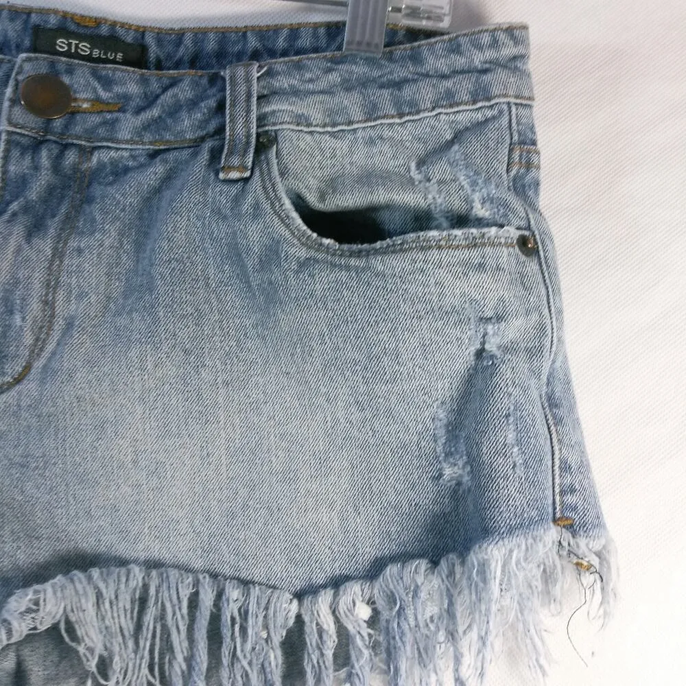 STS Blue Cheeky Frayed Hem Denim Shorts Festival Concert Size 29 - Image 4