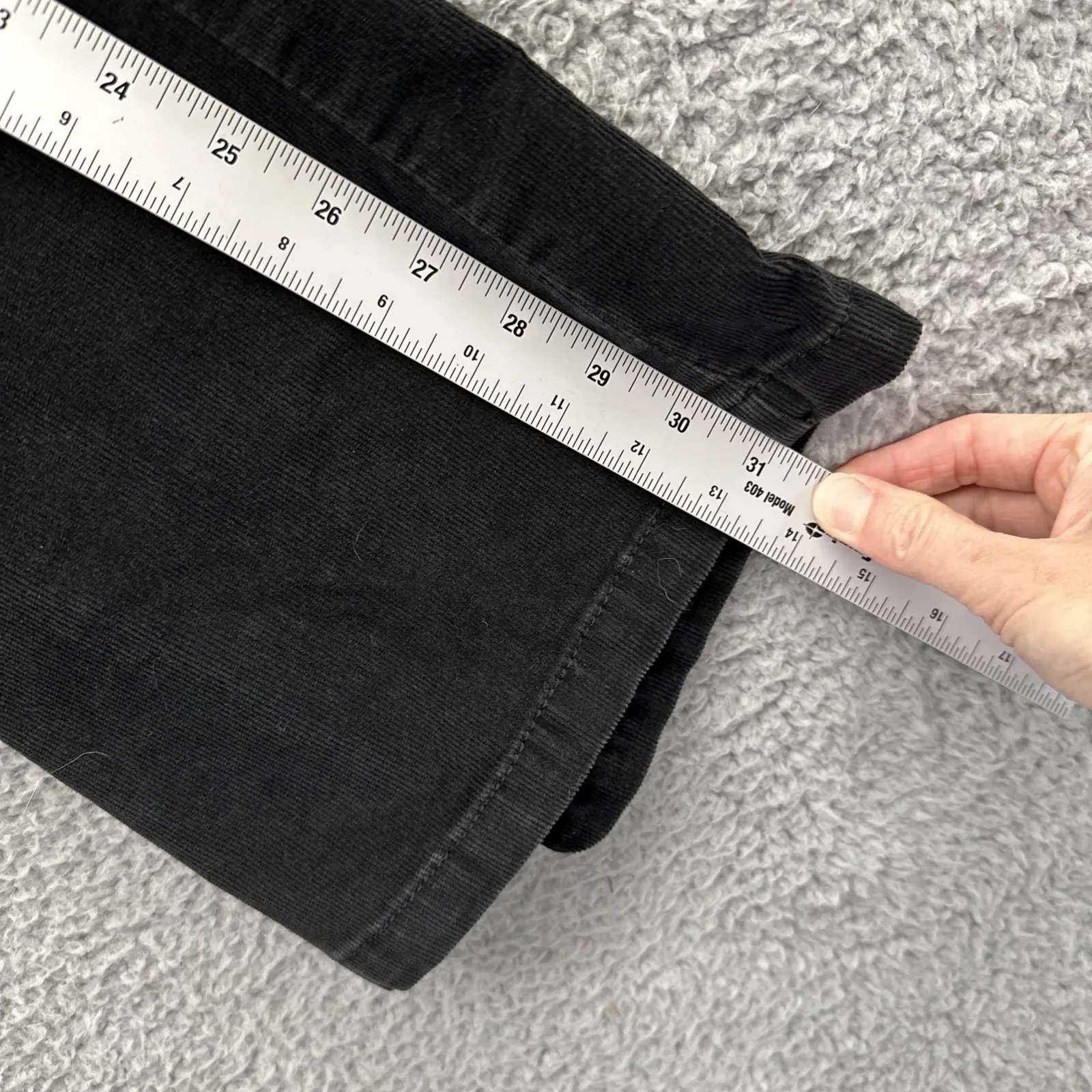 Y2K Nobo No Boundaries Bootcut Corduroy Pants Black Retro Festival Women 19 x 31 - Image 8