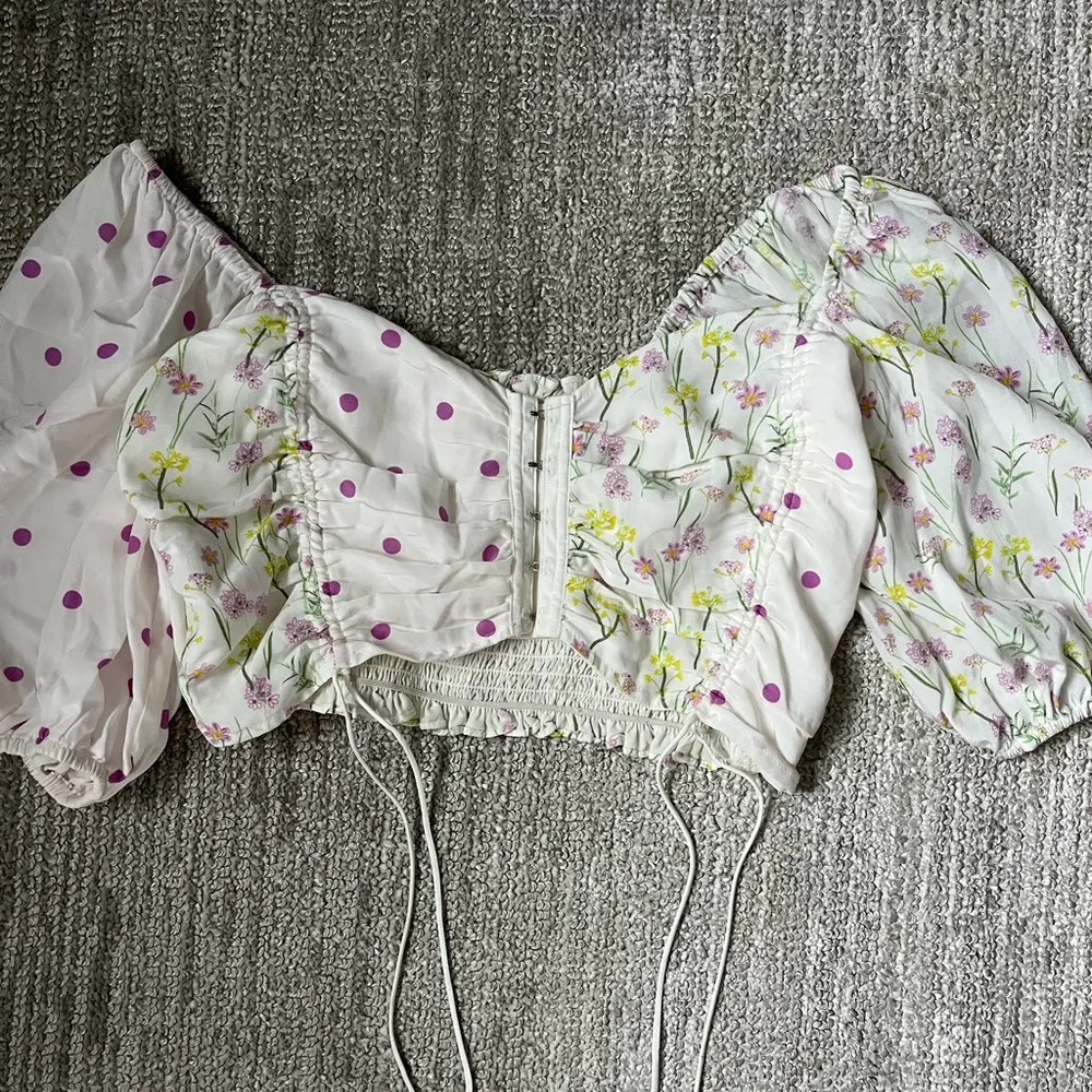 For Love and Lemons Strudel Floral Polka Dot Top - Image 2