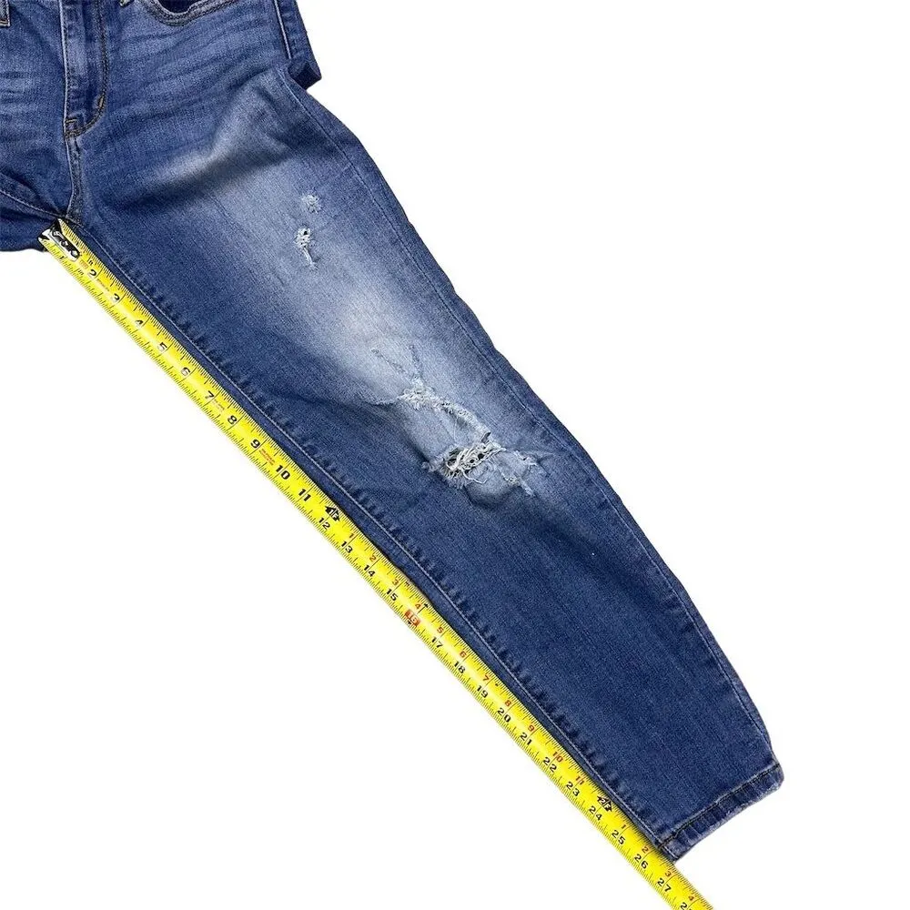 Judy Blue Women's Distressed Relaxed Fit Jeans Size 26 Medium Wash Mid-Rise - Image 9