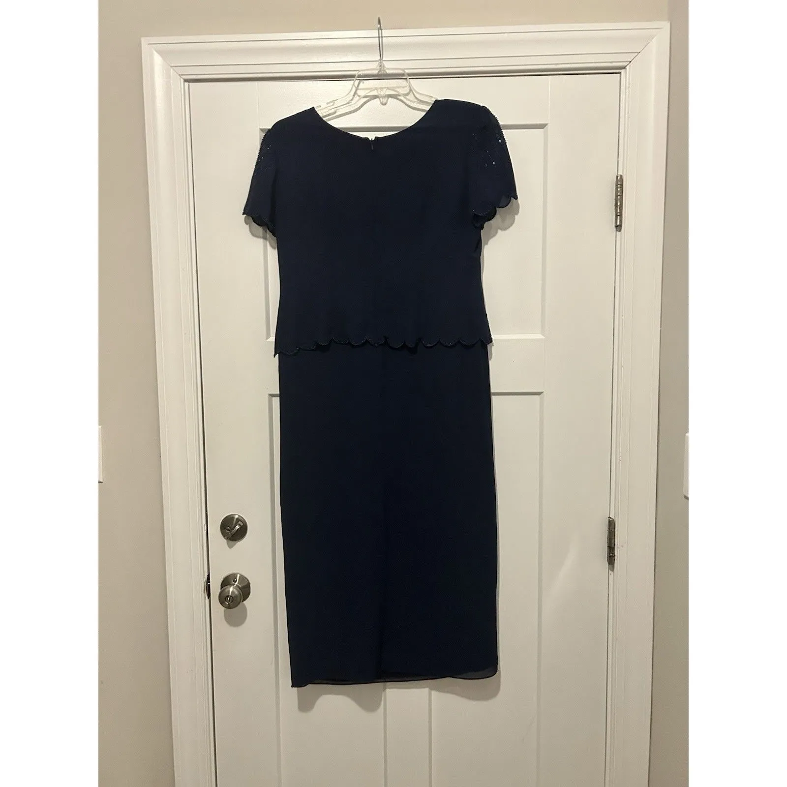 R&M Richards Navy Blue Formal Dress Women’s Size 12 P Mother Of Bride Wedding - Image 7