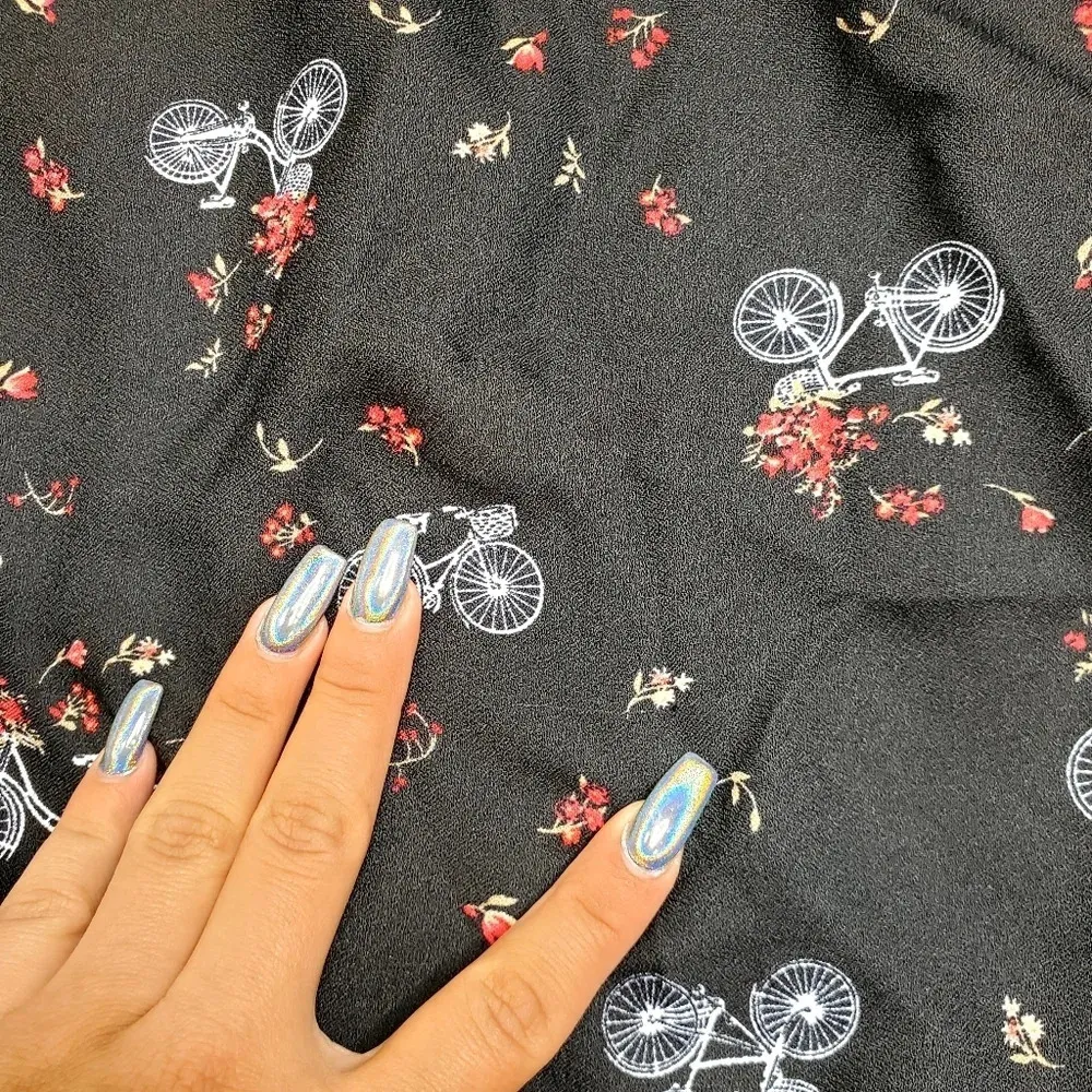 Torrid Black Crepe Floral & Bike Bomber Jacket - Image 3