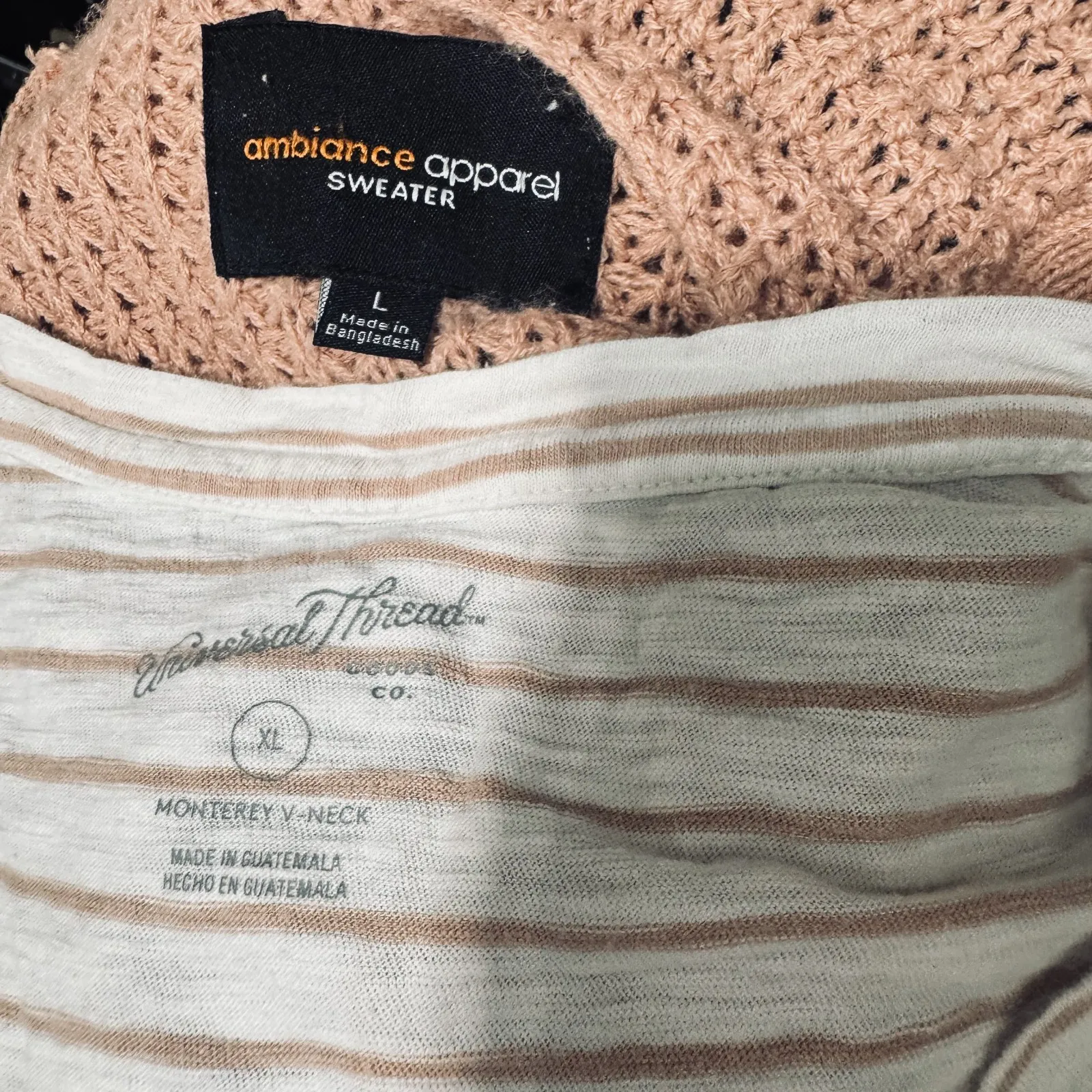 Peach Knit Cardigan Longline Duster chunky with matching top sz L/XL pockets - Image 6