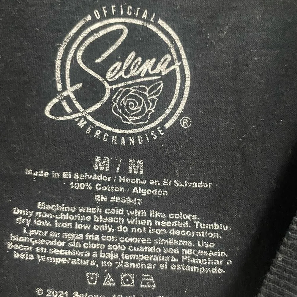 Selena Graphic Tee Size Medium Black Short Sleeve Colorful Shirt Official Merch - Image 2