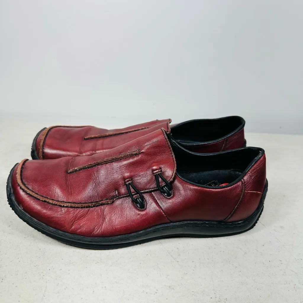 Rieker Womens Shoes Celia Size 8 EUR 39 Red Leather Slip On Loafer - Image 4