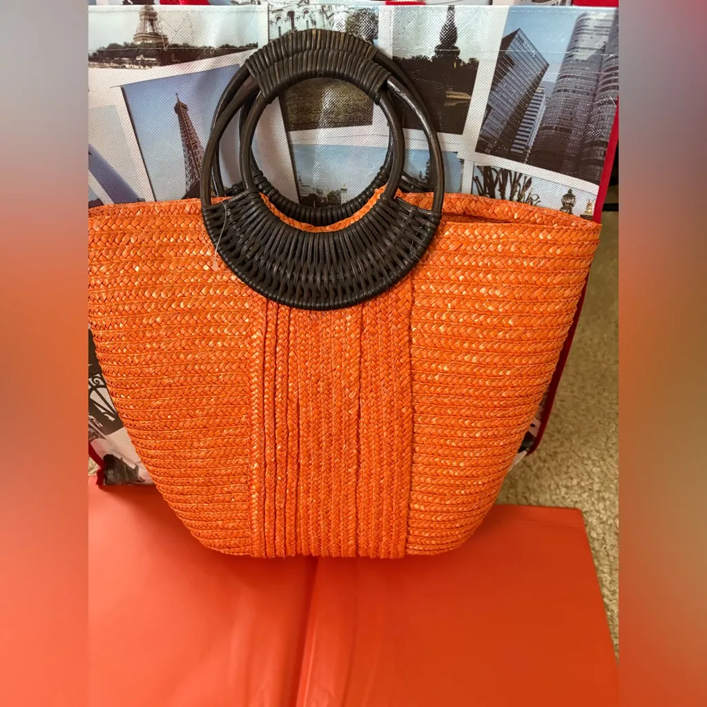 Summer Orange Palm Bag New - Image 2