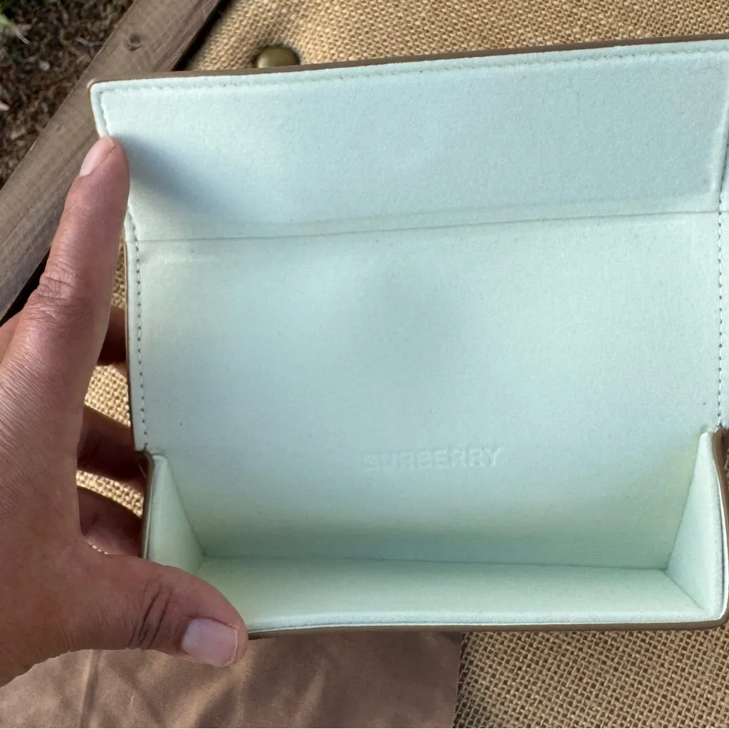 Burberry  Taupe Glasses Case with Cloth - Image 5