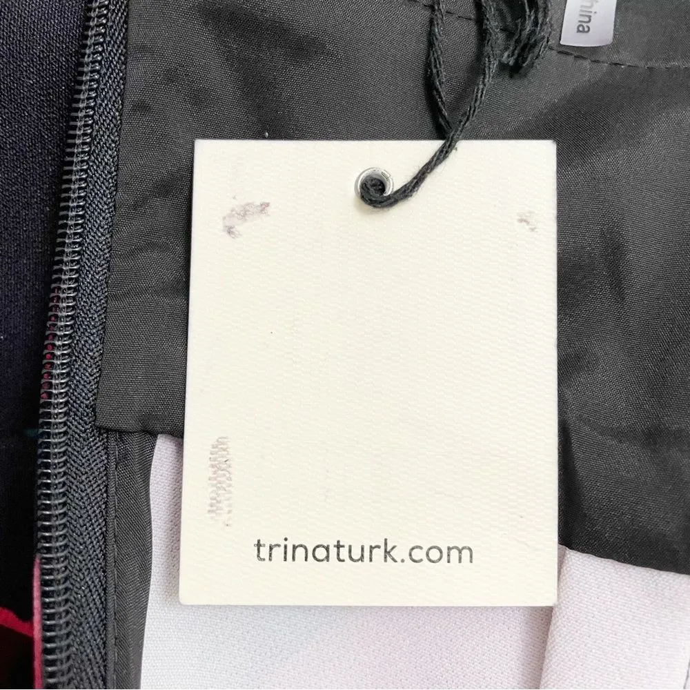 NWT Trina Turk Sleeveless Floral Midi Dress Pink Red Black Size 0 Wedding Guest - Image 11