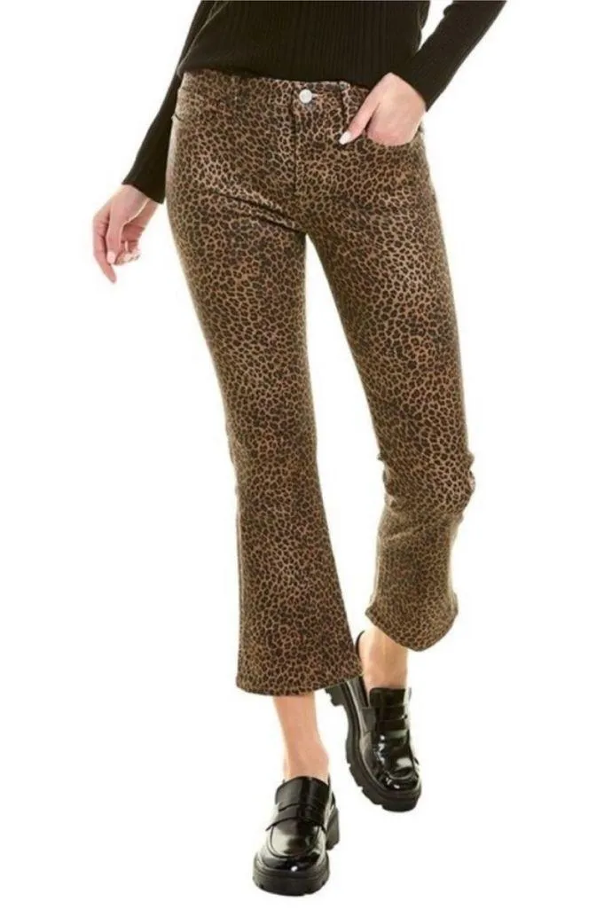 Frame Le Crop Mini Boot Jeans in Coated Leopard - Image 2