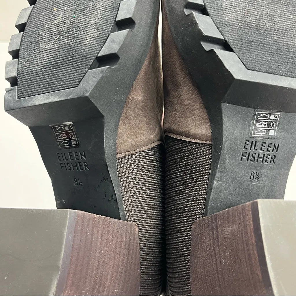 Eileen Fisher Farrah Heel Boot Chocolate Brown Nubuck Womens Size 8.5 NWOT‎ - Image 7