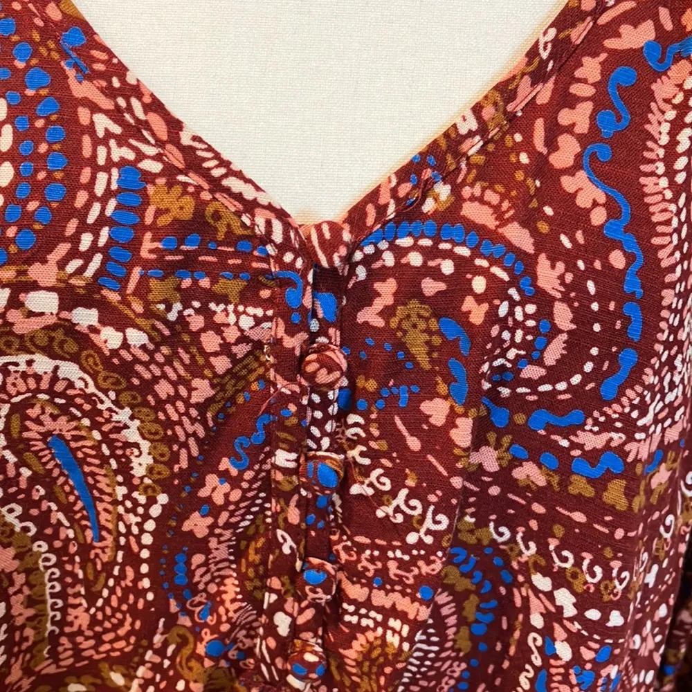 NWT Knox Rose boho drop sleeves button cuffs front covered button… - Image 4