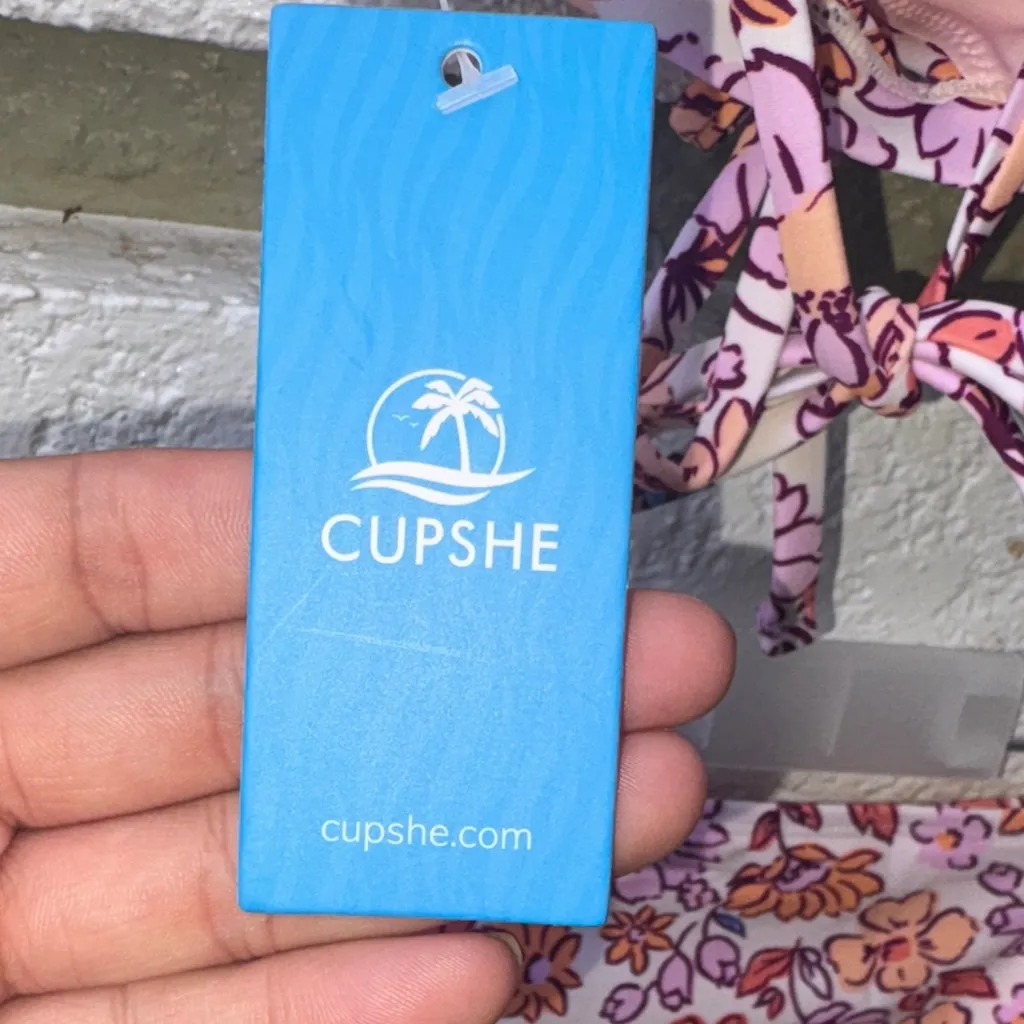 Cupshe Floral Print Swim Top & Mid Rise Swim Bottoms Bikini Set NWT - Image 10