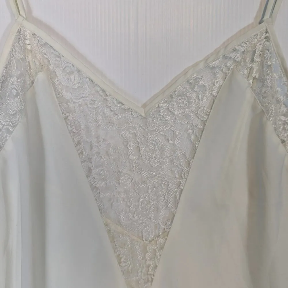 Victoria's Secret Gold Label Silky Short Nightie White Lace Spaghetti Straps M - Image 5