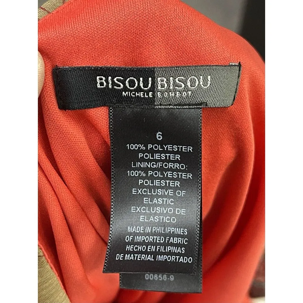 Bisou Bisou Multicolor Y2K boho grunge Off Shoulder Dress Size 6 A-3 - Image 6