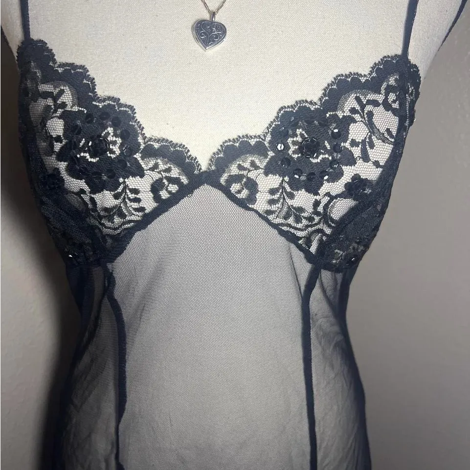 Vintage Victoria’s Secret Elegant Black Lace Chemise - Image 5