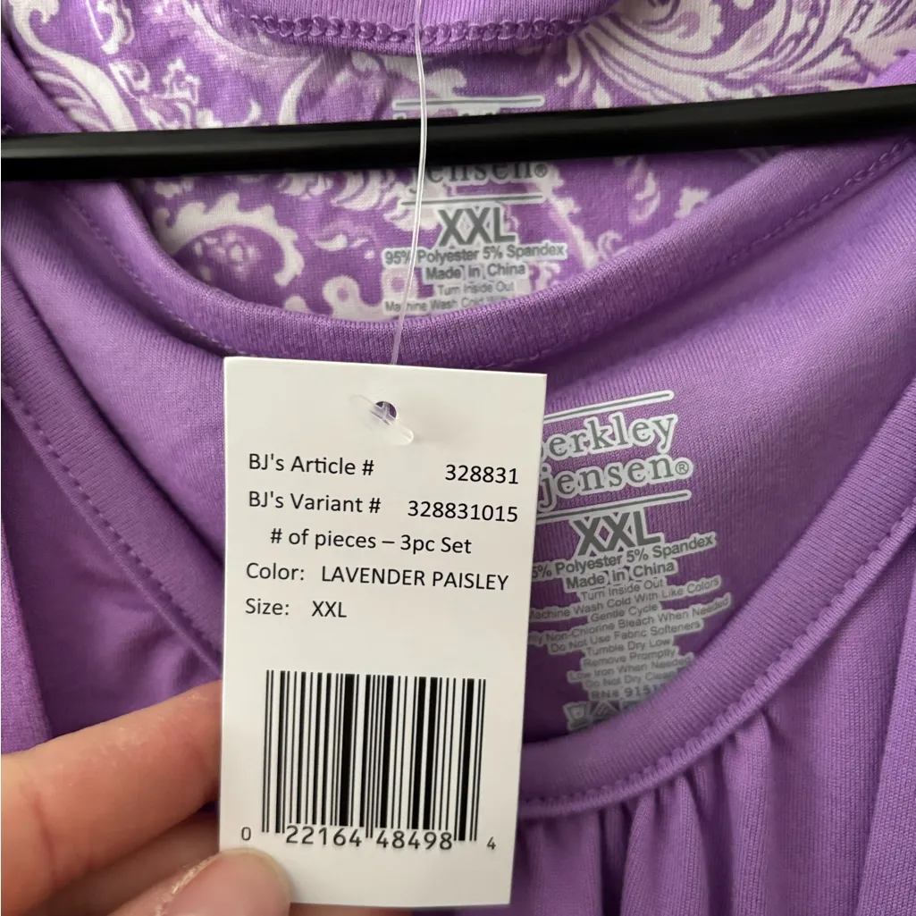 3pc Lavender Paisley Robe Set - Image 2