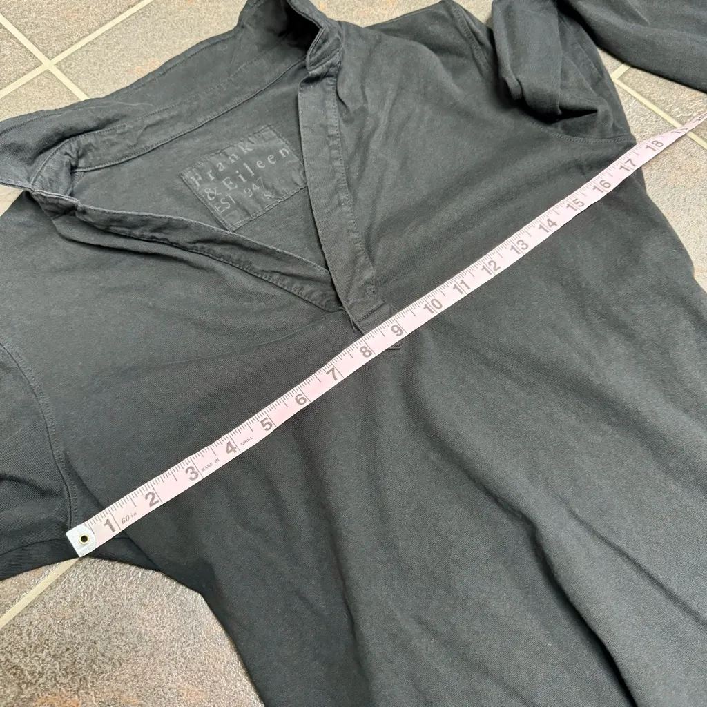 Frank & Eileen Nicole Long Sleeve Henley Dress Heritage Jersey Black Small S - Image 11