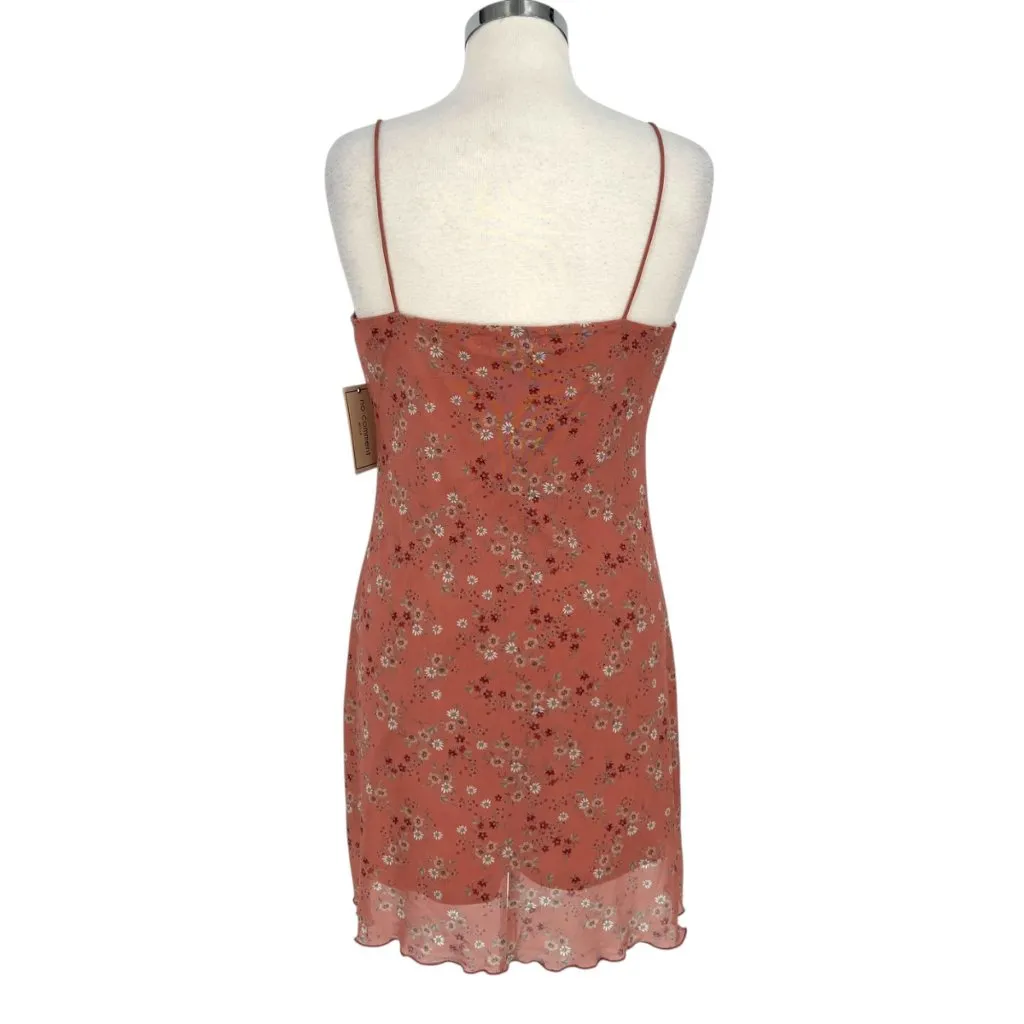 No Comment Floral Spaghetti Strap Mini Dress Pink Size Large NWT - Image 7