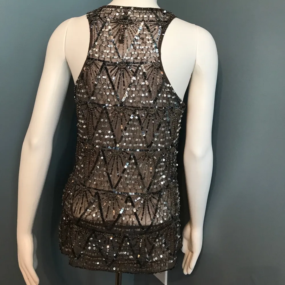 W118 by Walter Baker sequins headed racerback tank - Image 5