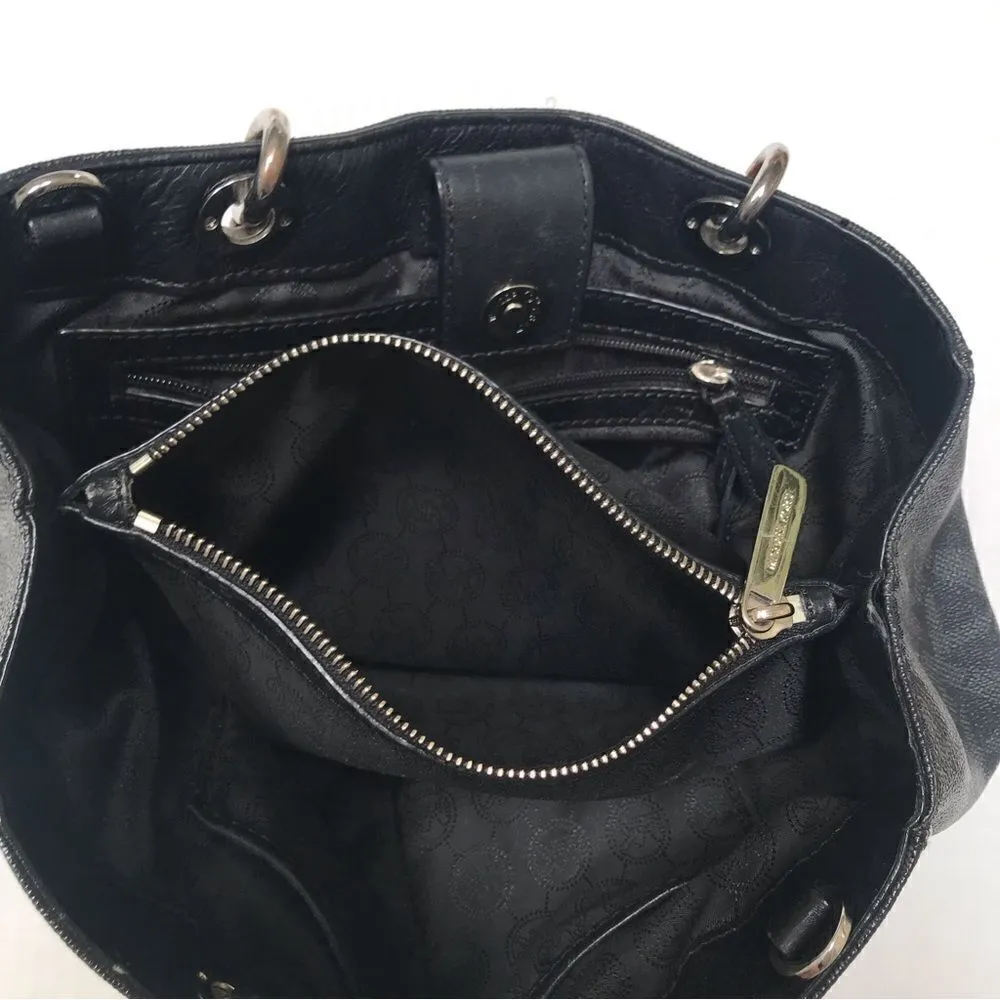 MICHAEL Michael Kors monogram black leather Cynthia tote handbag - Image 6