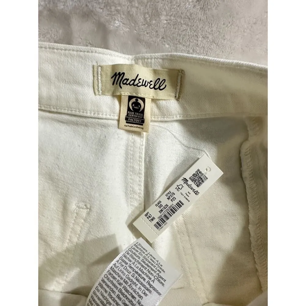 Madewell The Emmett Wide-Leg Crop Jean Women's 25P Petite Off White Welt Pocket - Image 5