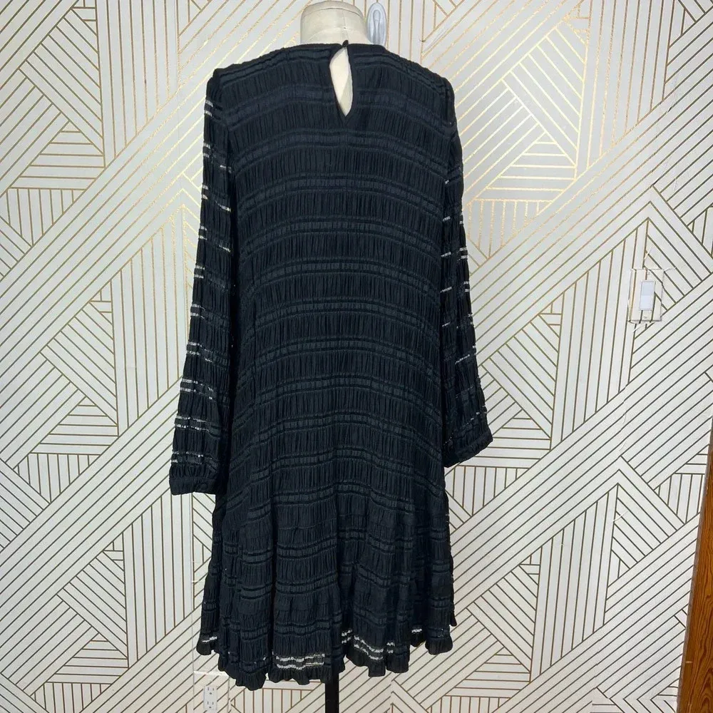 Anine Bing Viola Dress‎ Oversized Flowy Long Sleeve Stripe Black Size US XXS - Image 9
