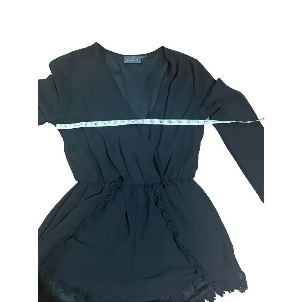 ASTR The Label Womens Roseanne Pleated Black Romper small - Image 8