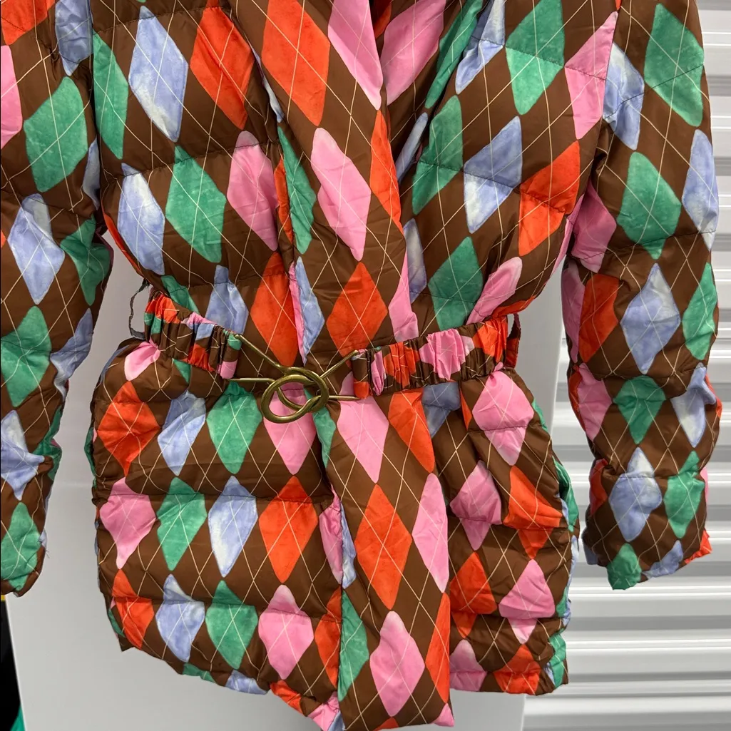 Rachel Antonoff Belted Puffer XS Orange - Image 7