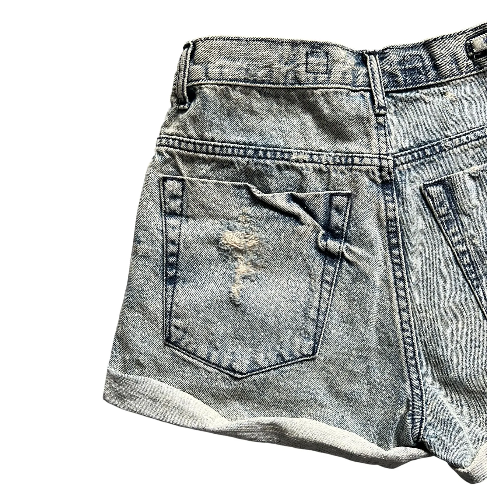 Brandy Melville  Jean Shorts Cut Off Distressed Cuffed Size 40 US 26 - Image 8
