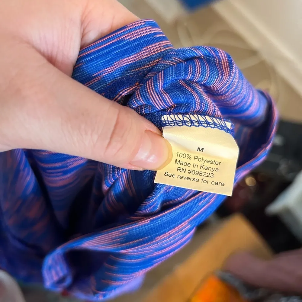 BCG BLUE SPACE DYE V-NECK ACTIVE TEE - Image 4